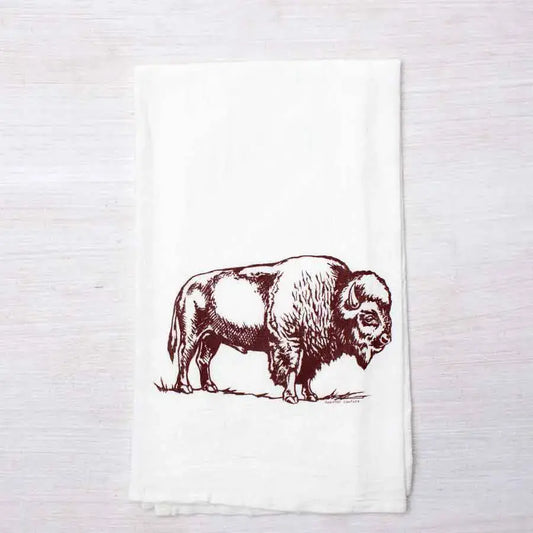 tea towel - flour sack - bison by counter couture