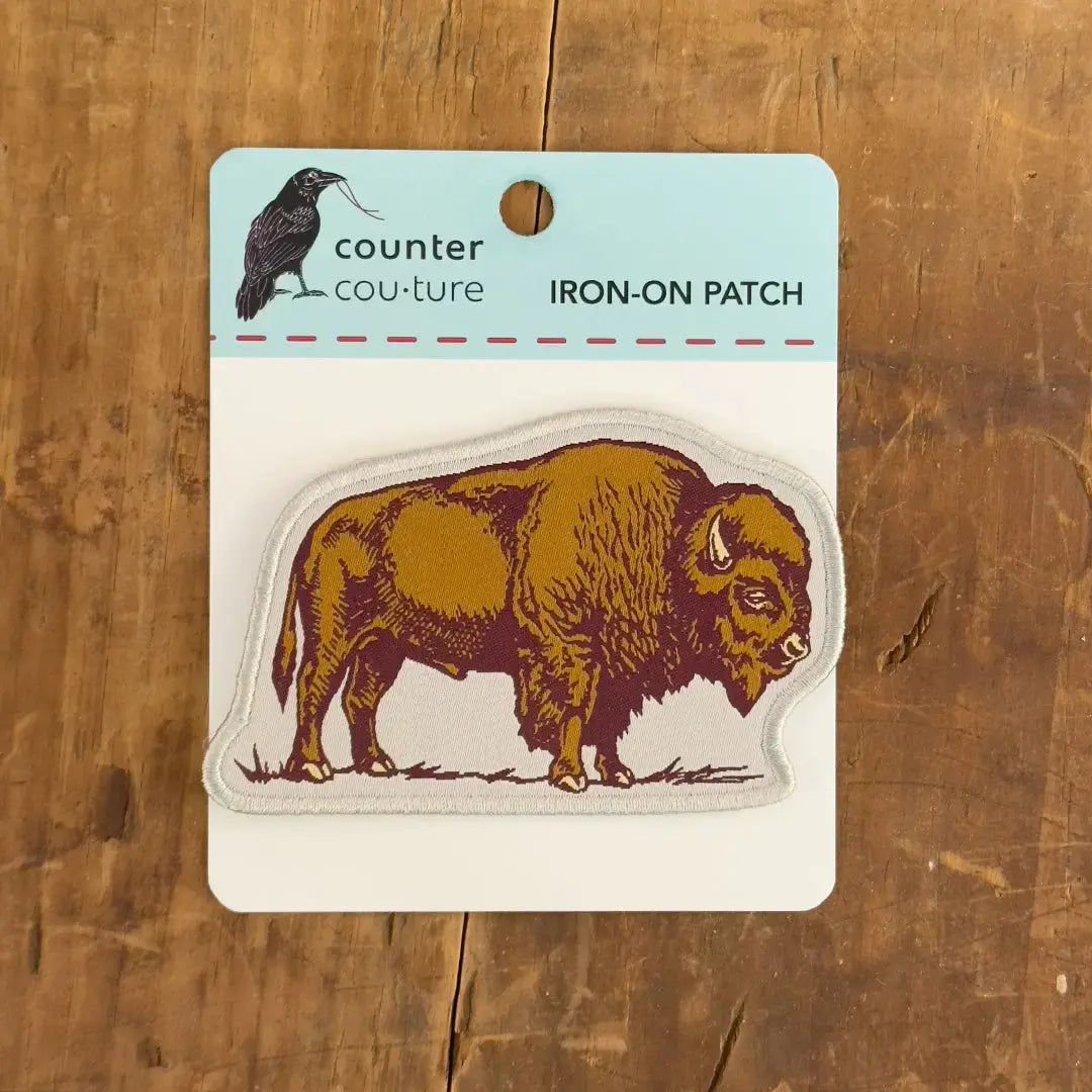 patch - iron-on woven - bison by counter couture