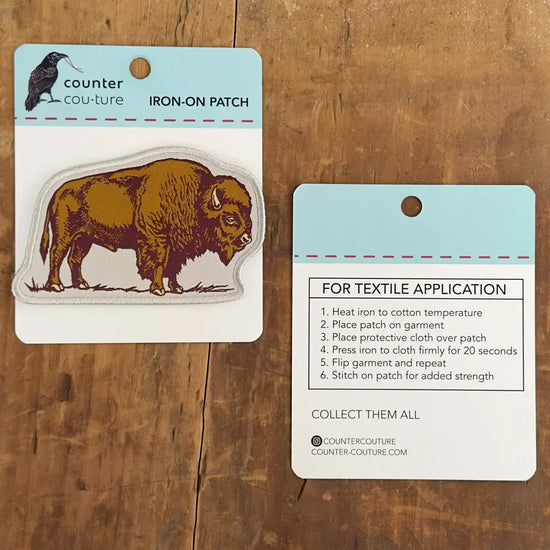 patch - iron-on woven - bison by counter couture