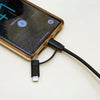 cable - 2-in-1 braided - black by kikkerland