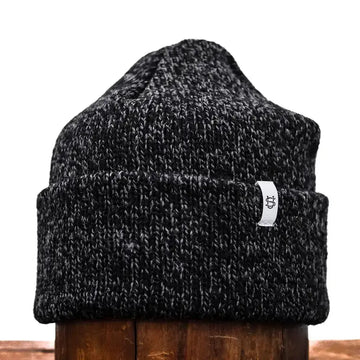 beanie - ragg wool - black melange by upstate sock
