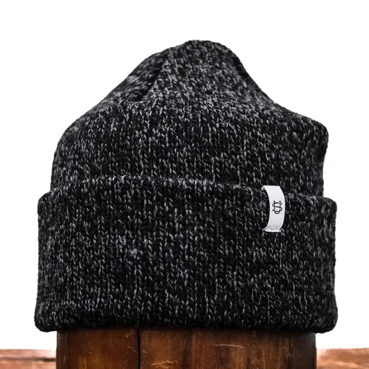 beanie - ragg wool - black melange by upstate sock