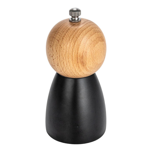 salt & pepper mill - small - two-tone rubberwood - ball top by creative co-op