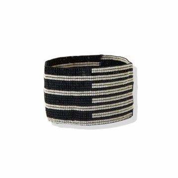 stretch bracelet - horizon - black/white by ink + alloy