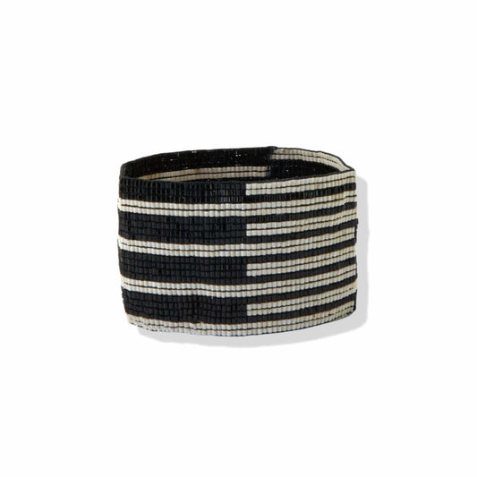 stretch bracelet - horizon - black/white by ink + alloy