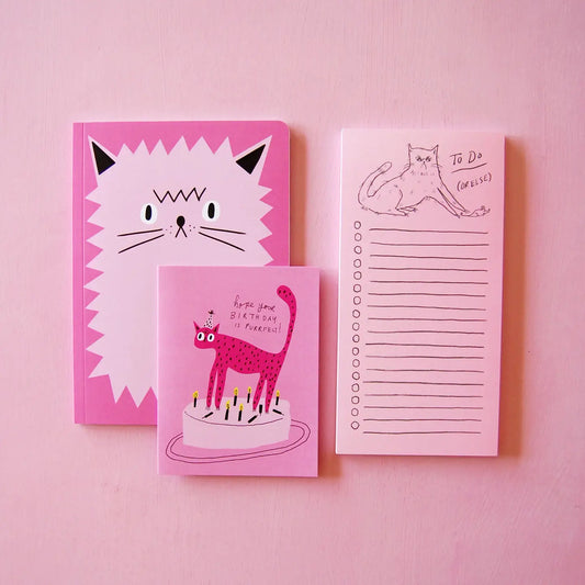 notebook - blob cat (pink) by badger & burke