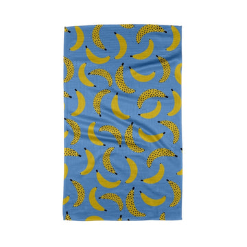 tea towel - microfiber - blue bananas by geometry house