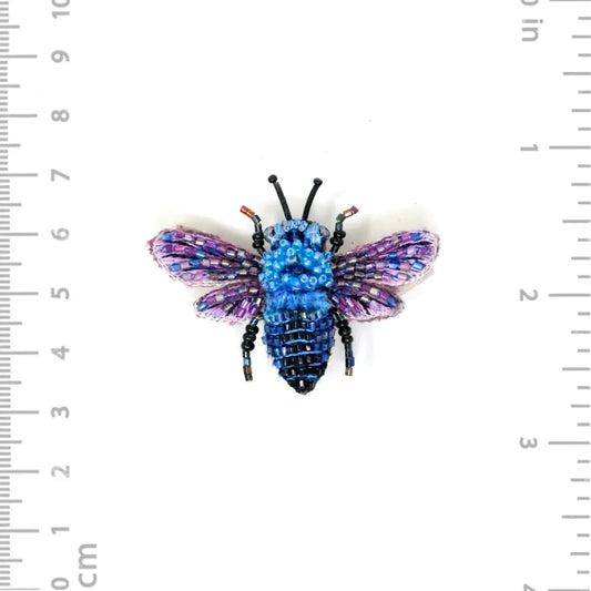 brooch pin - blue bumble bee by trovelore
