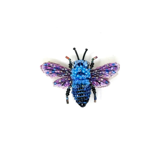 brooch pin - blue bumble bee by trovelore