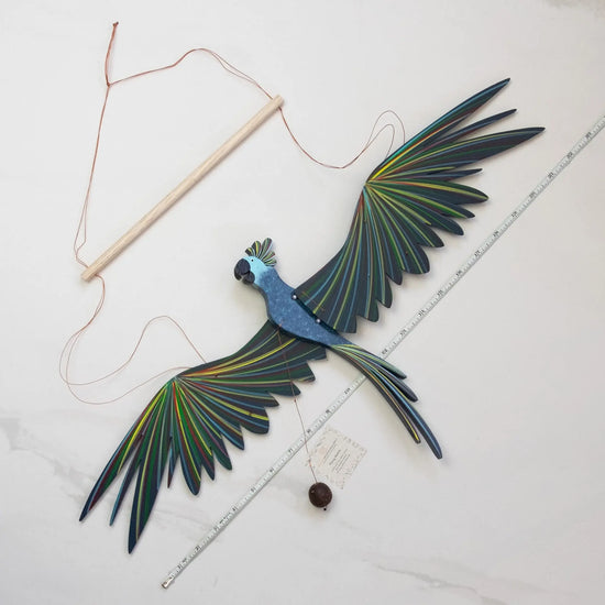 mobile - flying - cockatiel parrot blue by tulia's artisan gallery