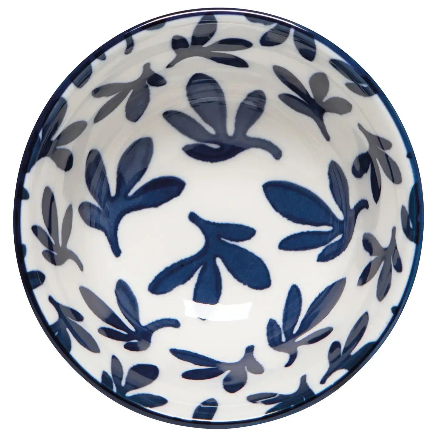 bowl - stamped 3.5" - blue floral by now designs