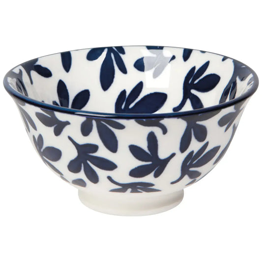 bowl - stamped 3.5" - blue floral by now designs