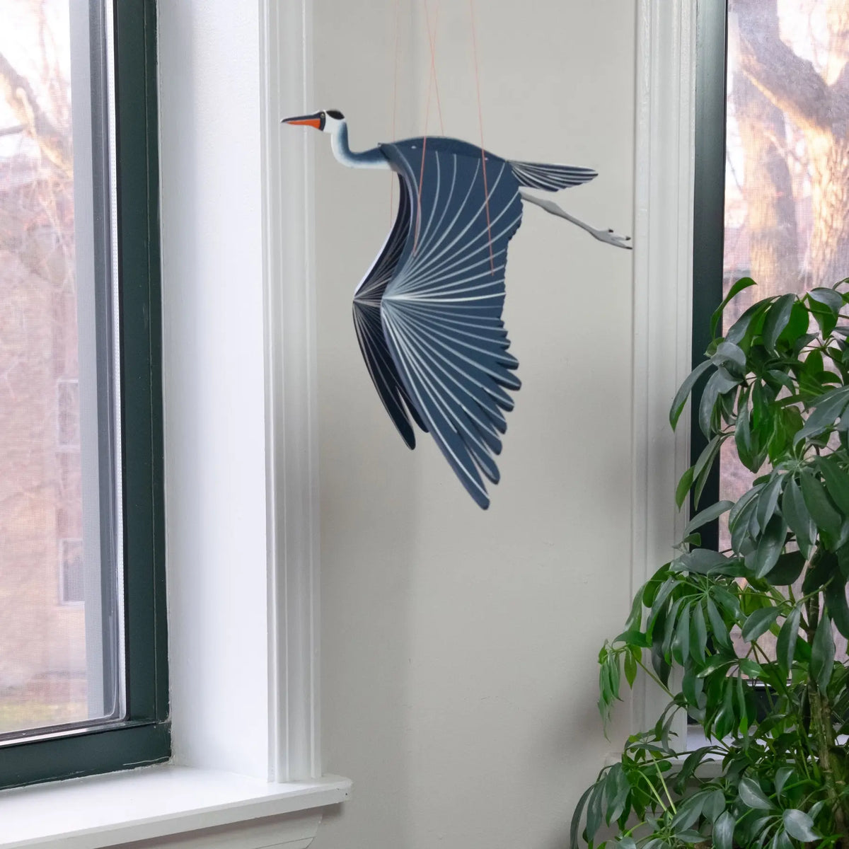 mobile - flying - blue heron by tulia's artisan gallery
