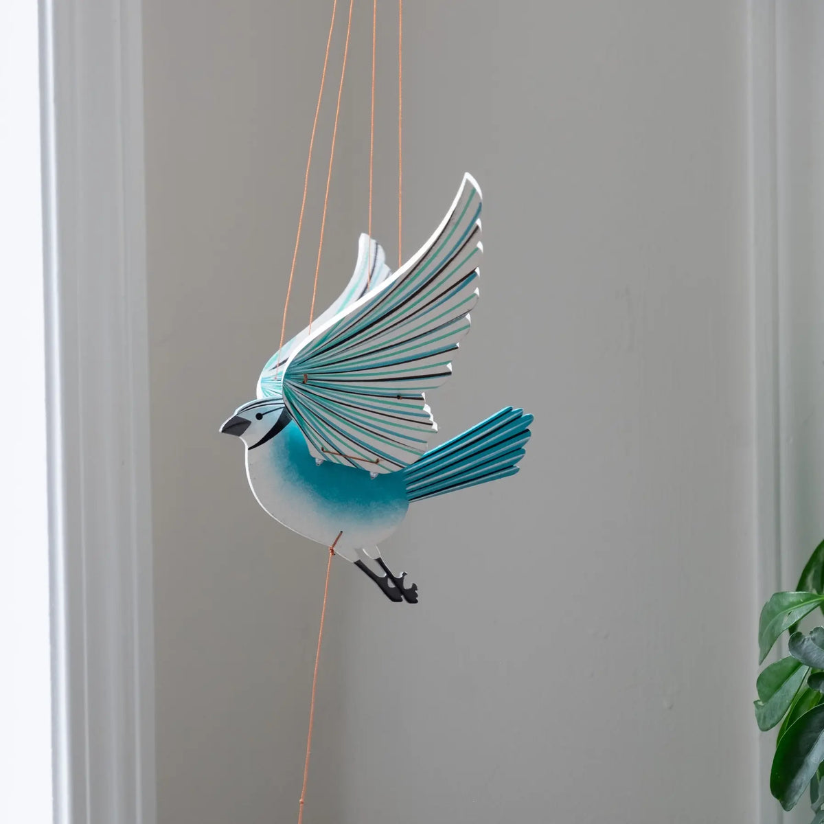 mobile - flying - blue jay by tulia's artisan gallery