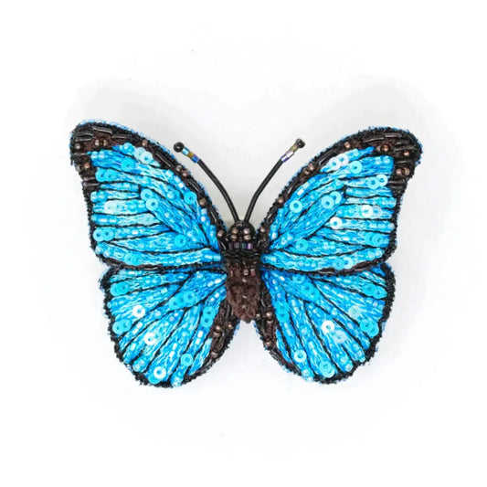 brooch pin - blue morpho butterfly by trovelore