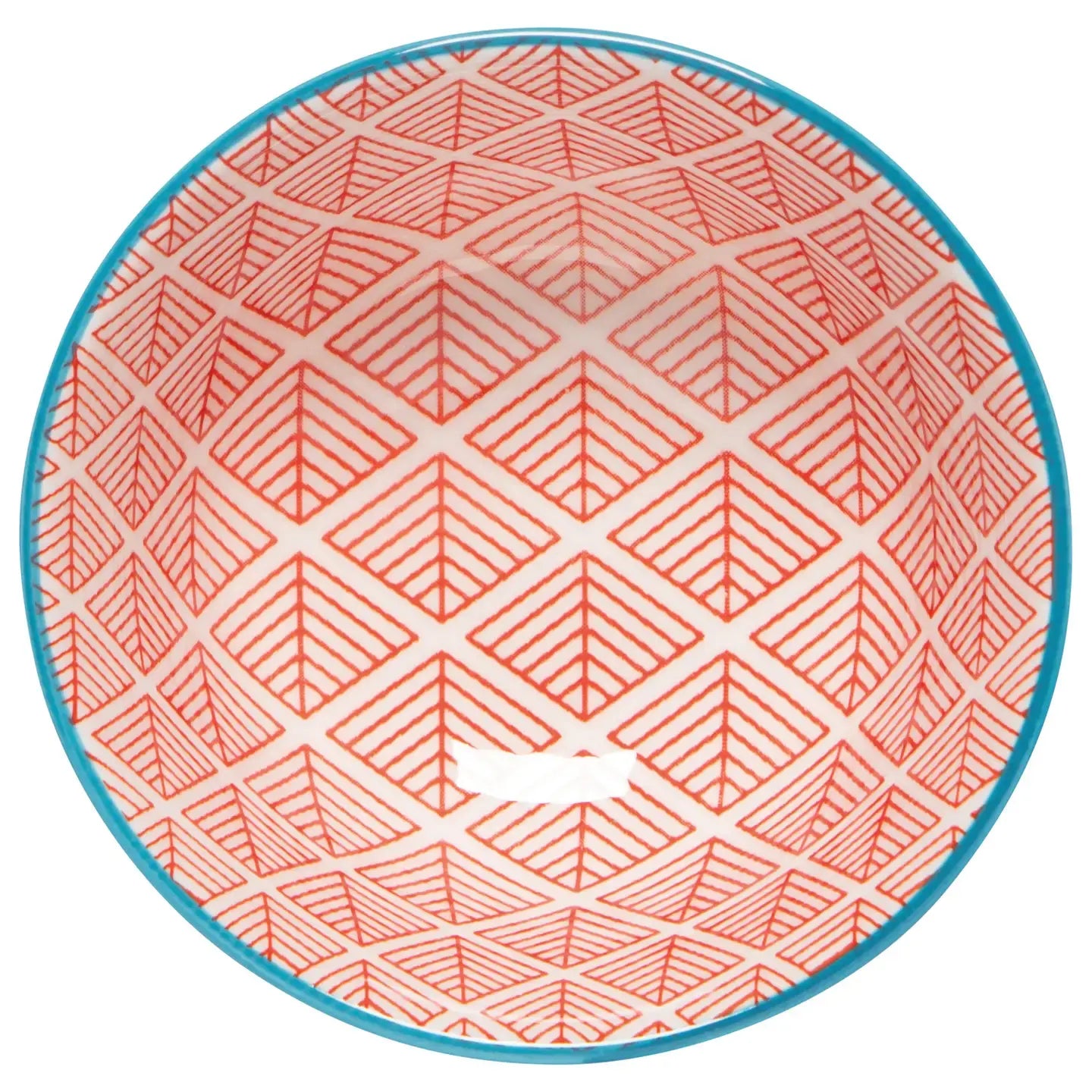 bowl - stamped 3.5" - blue red dash by now designs