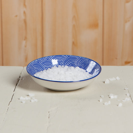 bowl - porcelain dip - blue waves by now designs