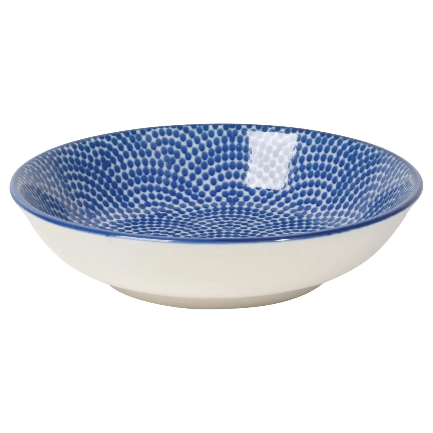 bowl - porcelain dip - blue waves by now designs