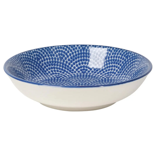 bowl - porcelain dip - blue waves by now designs