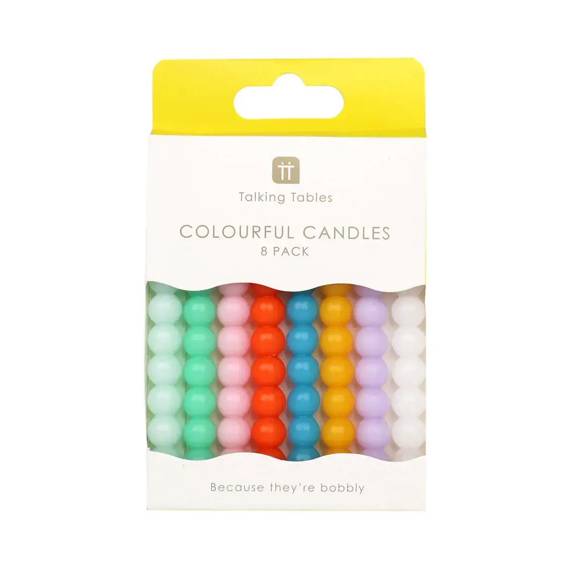 candles - bobble colorful - 8 pack by talking tables, usa