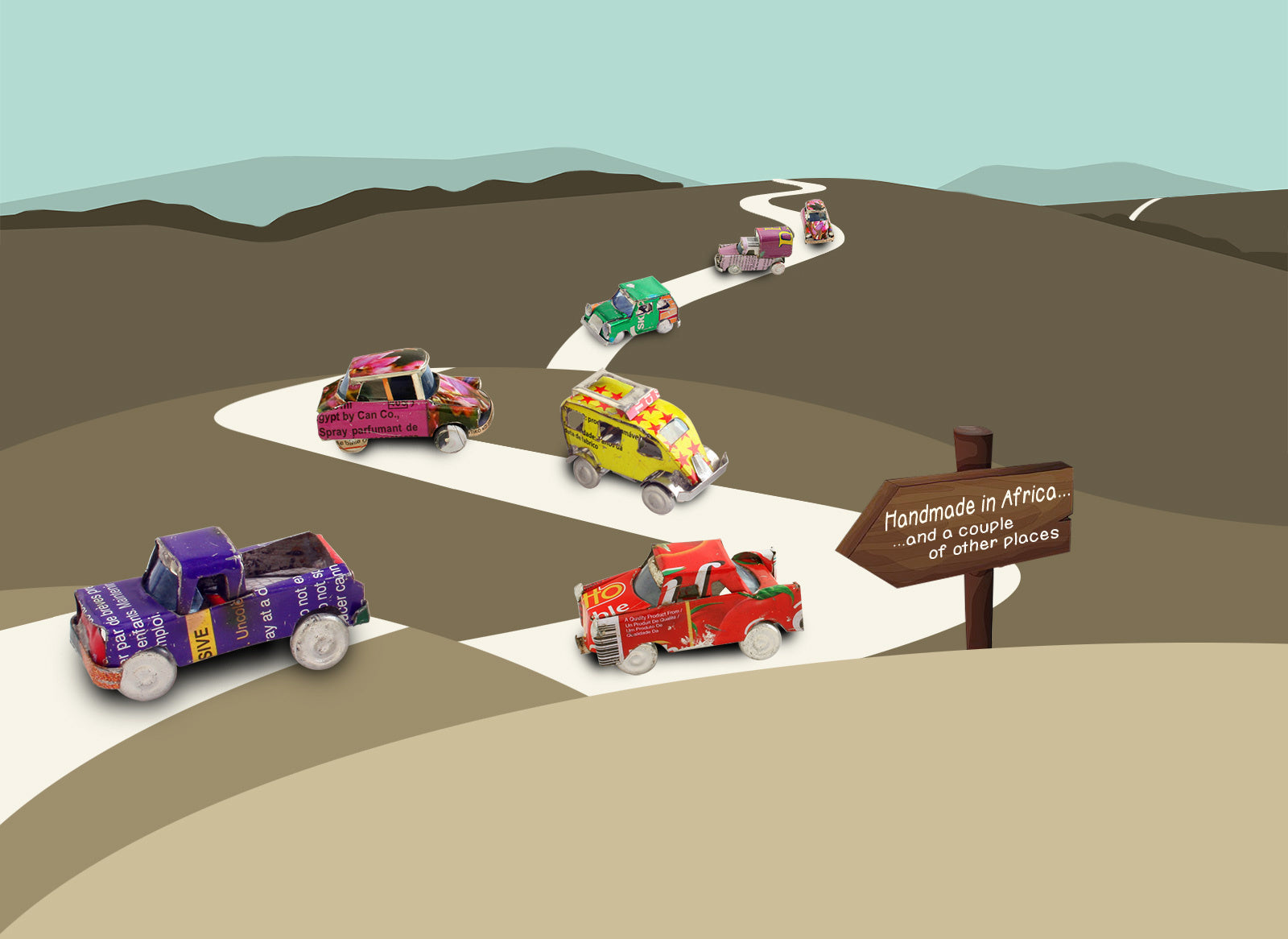 model cars - upcycled tin by steve parkes/the east africa co.