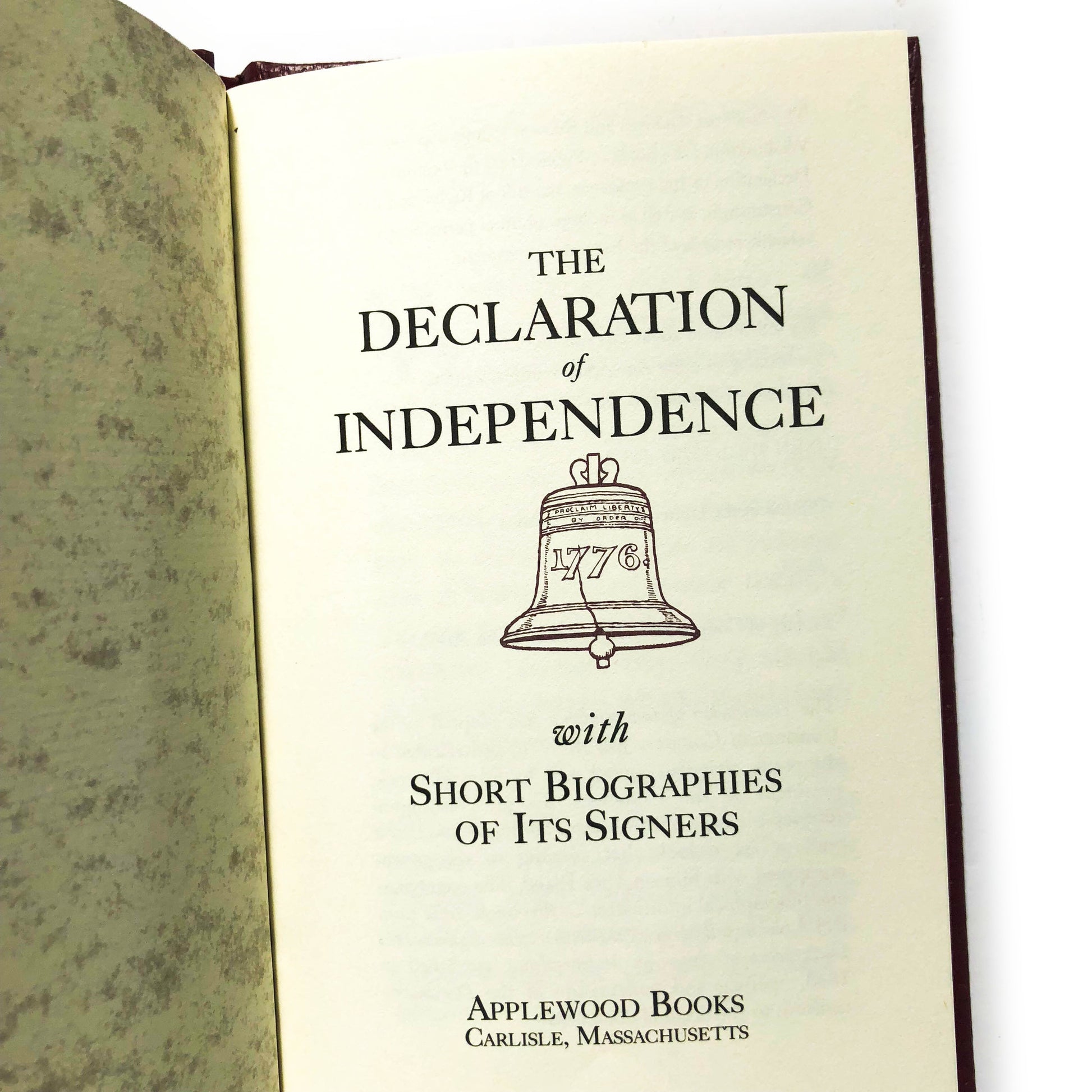 book - declaration of independence by applewood books