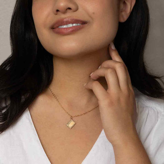 necklace - book charm - bronze gold fill by nina designs