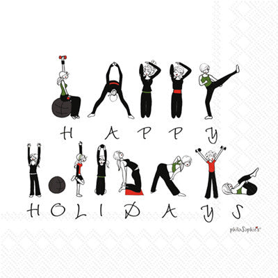 napkins - holiday cocktail - happy holidays by boston international