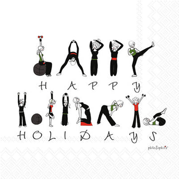 napkins - holiday cocktail - happy holidays by boston international