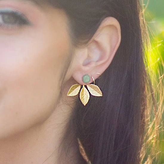 earrings - jackets - botanical - aventurine by peter and june