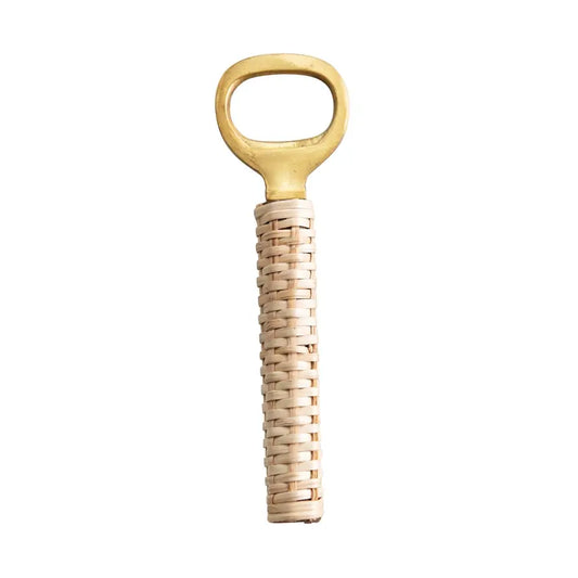 bottle opener - wrapped bamboo + brass by creative co-op
