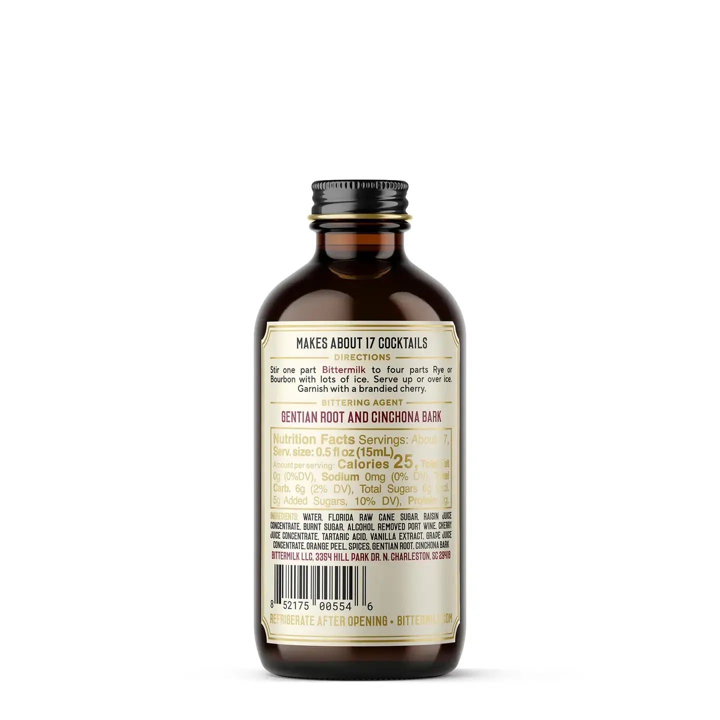 cocktail mixer - bourbon barrel aged manhattan - 8.5oz by bittermilk