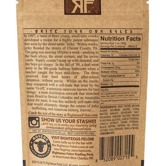 snack - beef jerky by righteous felon