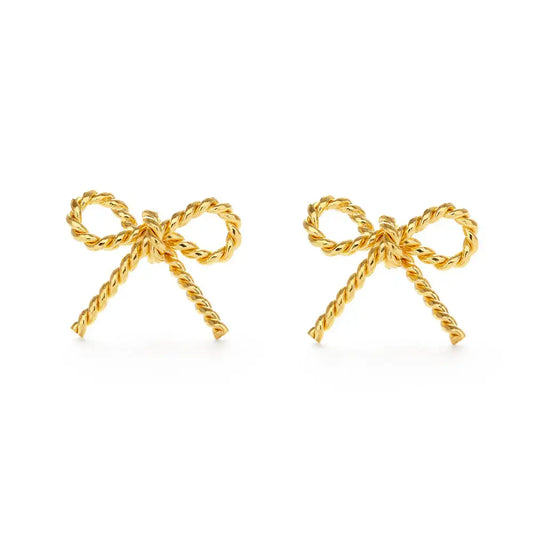 earrings - bow stud - 14kgp by amano studio