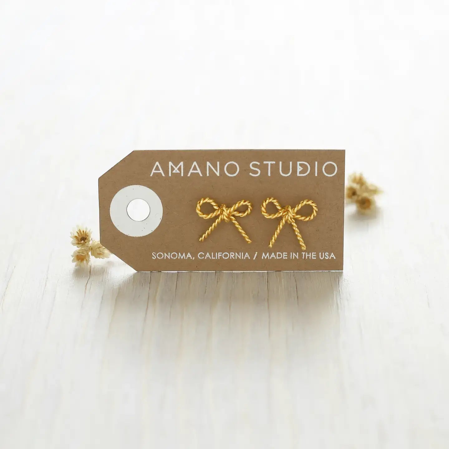 earrings - bow stud - 14kgp by amano studio