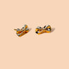 earrings - bow tie pasta studs - 18kgp by peter and june