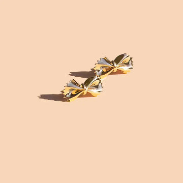 earrings - bow tie pasta studs - 18kgp by peter and june