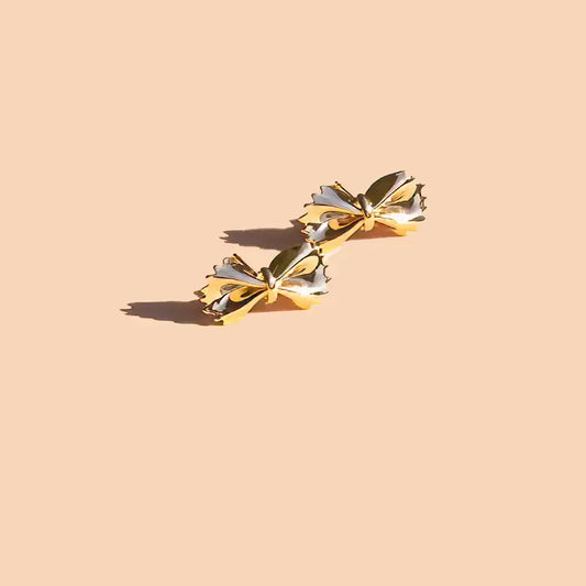 earrings - bow tie pasta studs - 18kgp by peter and june