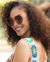 sunglasses - "addyson" - matte beige + gold/smoke polarized lens by blue planet eyewear