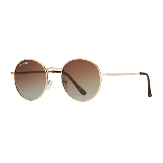 sunglasses - ash - matte gold/tort. tips/smoke polarized by blue planet eyewear