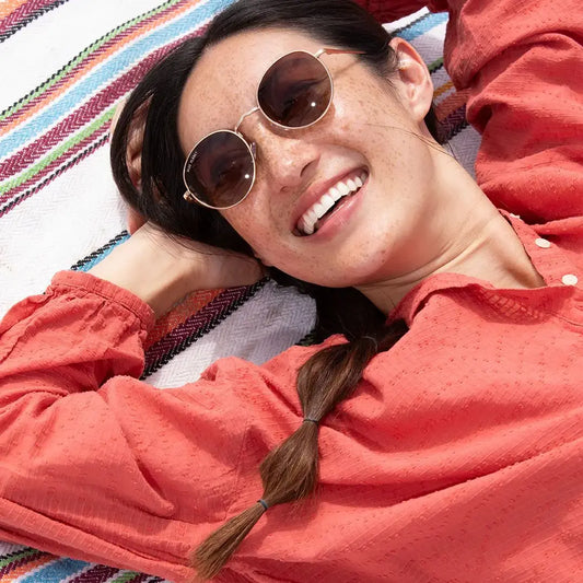 sunglasses - ash - matte gold/tort. tips/smoke polarized by blue planet eyewear