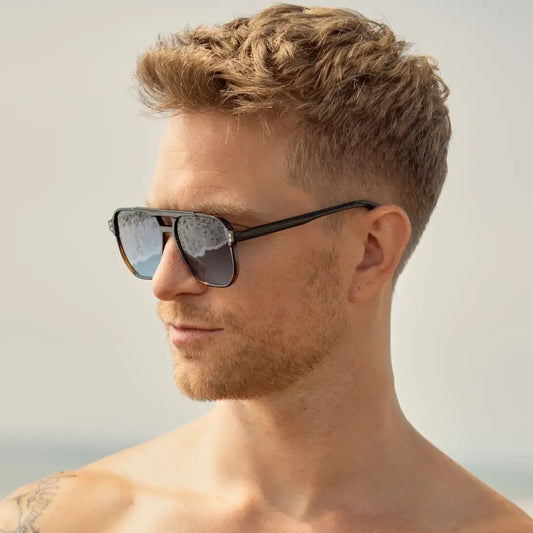 sunglasses - pedro - onyx/tortoise fade/grey polarized by blue planet eyewear