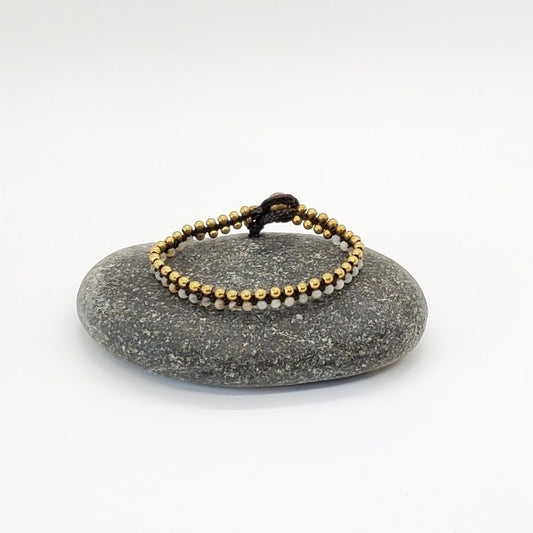 bracelet - brass + stone split by baizaar