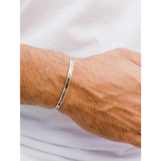 men's bracelet cuff - adjustable - silver thin by christina christi