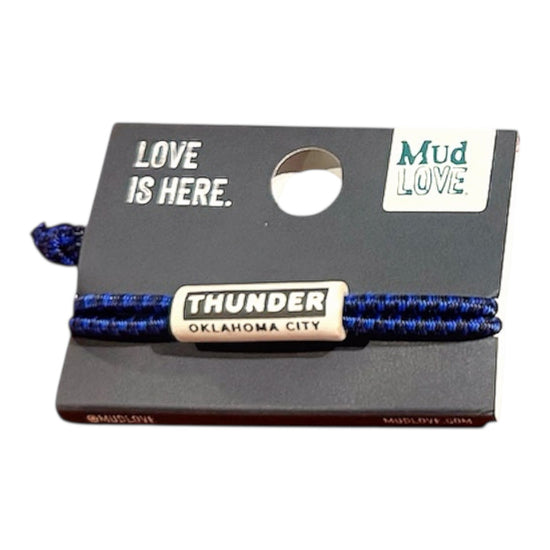 bracelet - stretch cord - ceramic tag by mudlove