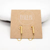 earrings - stud - brass - bar & chain by baizaar