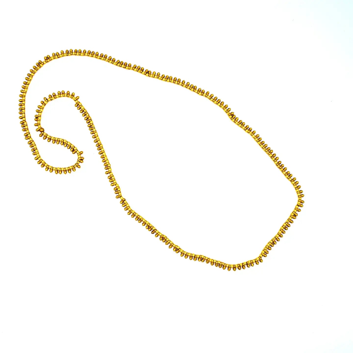 necklace - beaded droplet - brass - 28" by baizaar
