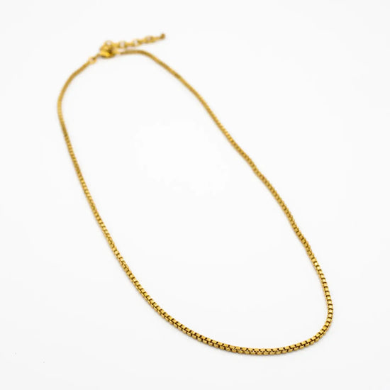 necklace - brass box chain 18" by baizaar