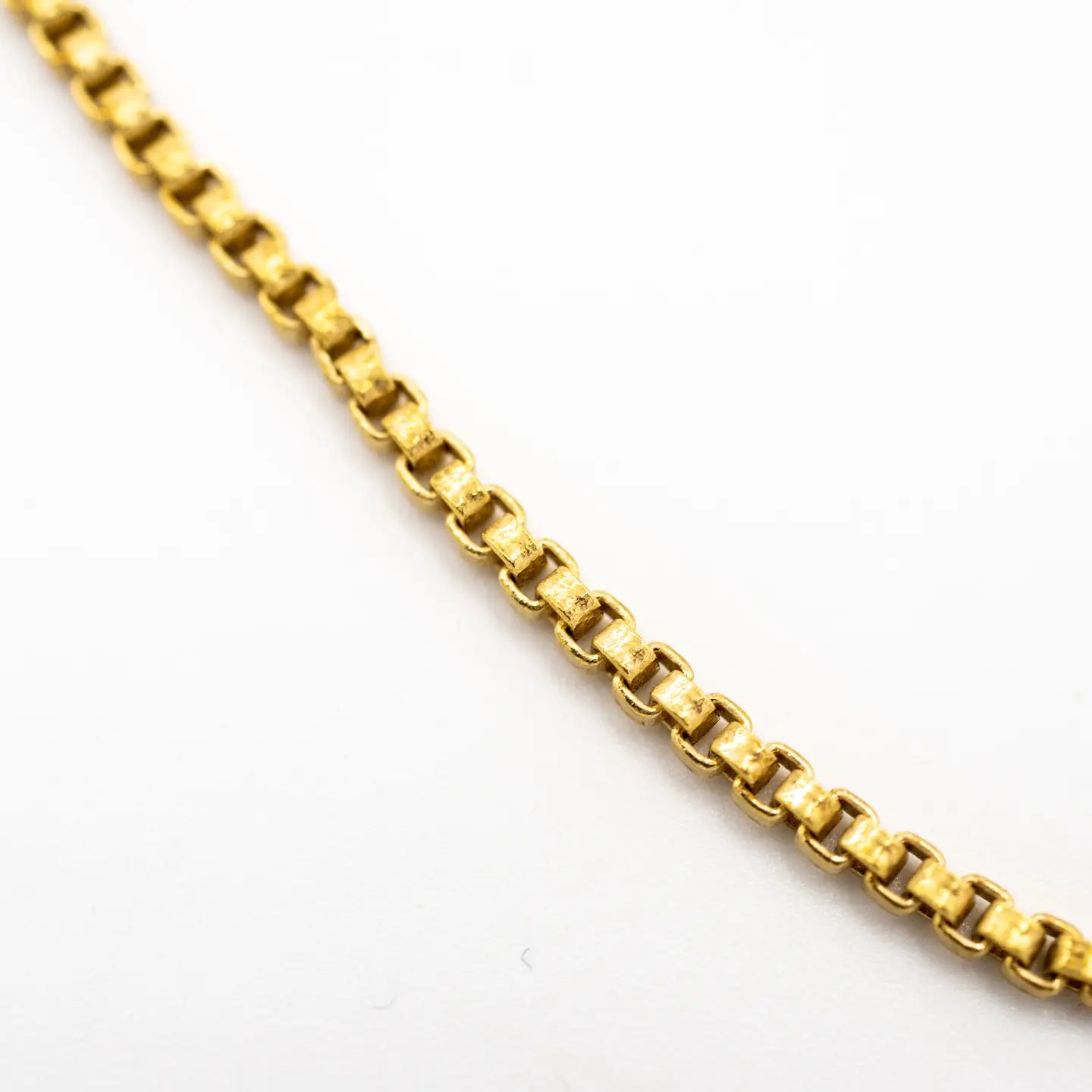 necklace - brass box chain 18" by baizaar