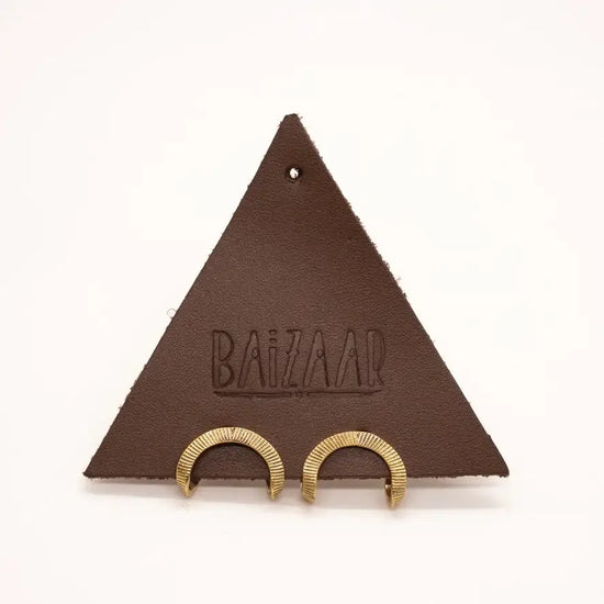 earring - hugging stud - brass by baizaar